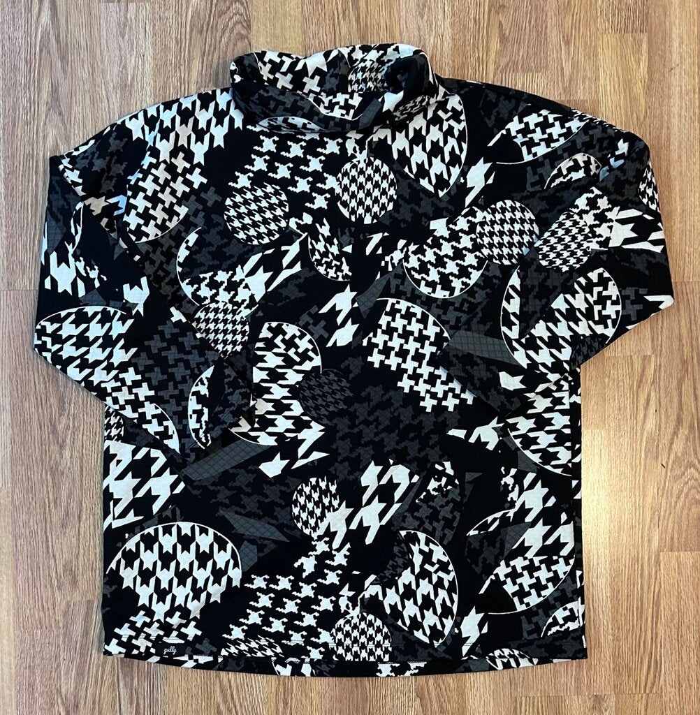 Gully oversized quilted houndstooth cowl neck pullover (XL)
