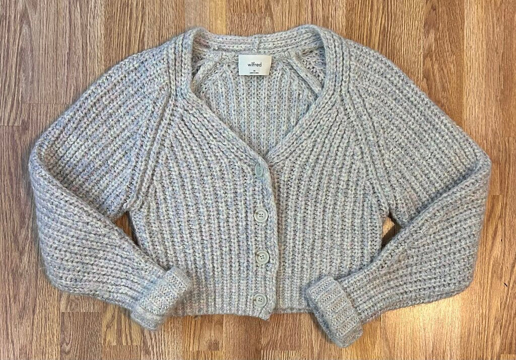 Wilfred cotton blend metallic thread cardigan (XS)