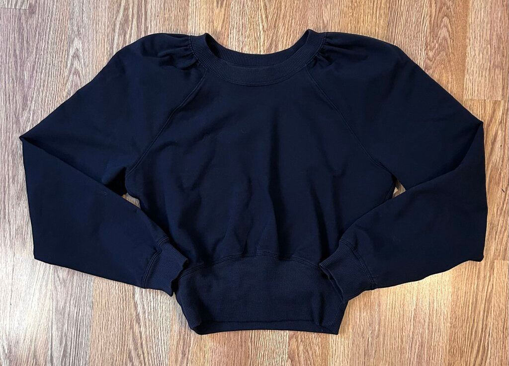 Lululemon puff shoulder crop crew pullover (size 4)