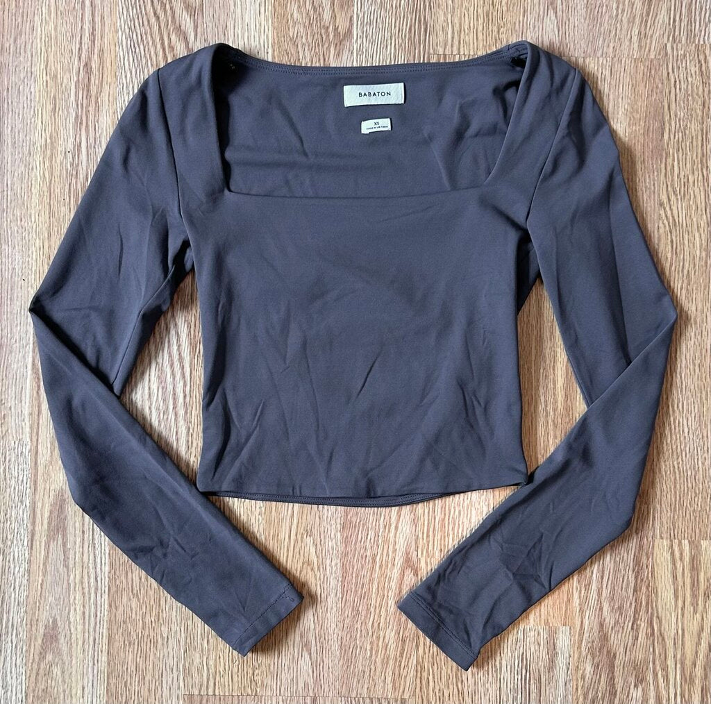 Babaton square neck contour crop (XS)