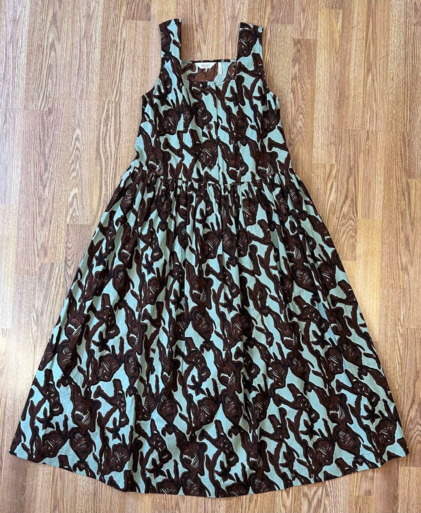 Toast (UK) "Maeve" sea kelp print cotton maxi dress (size 4)