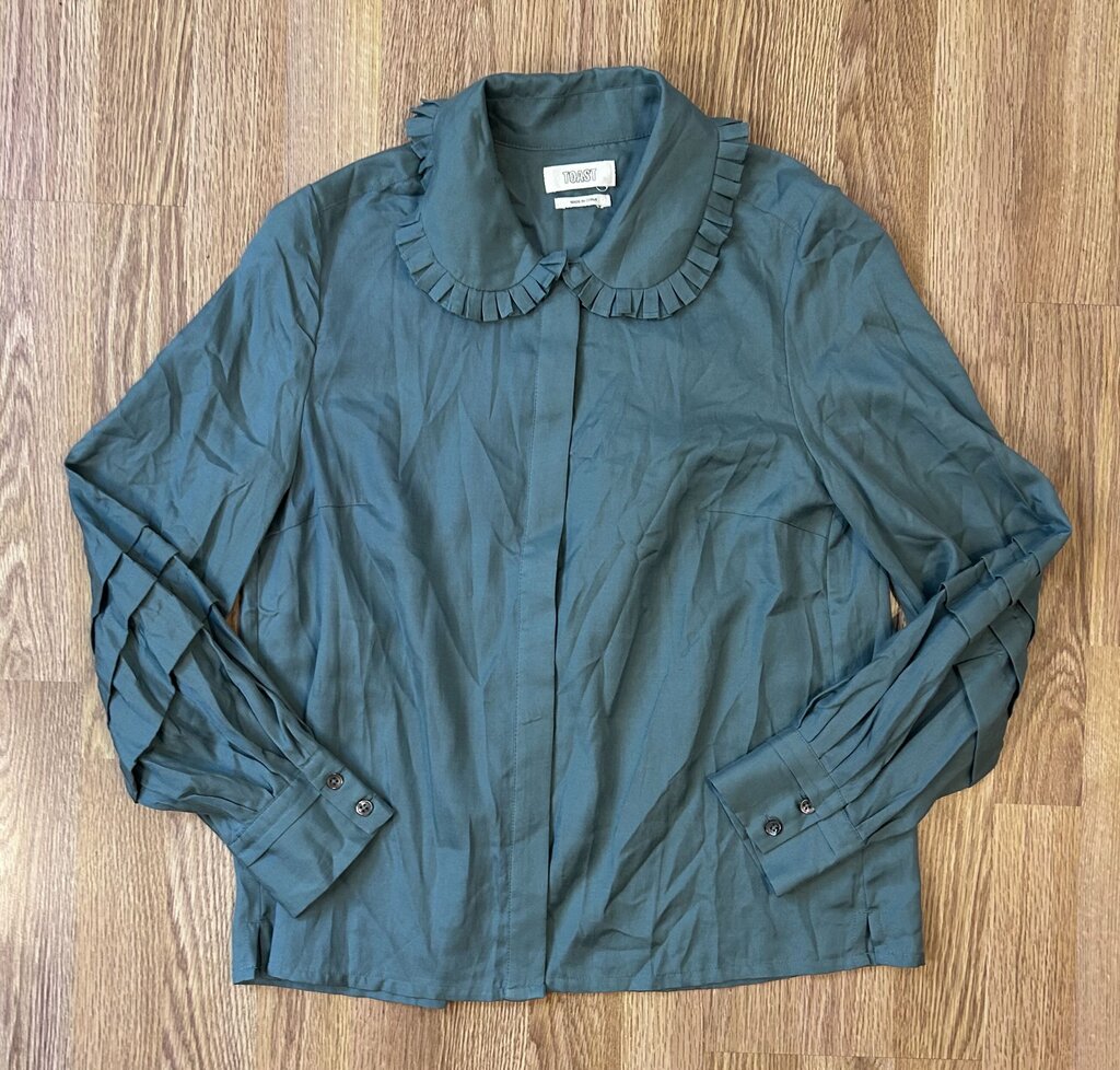 Toast (UK) cotton/silk button down ruffle blouse (size 4)