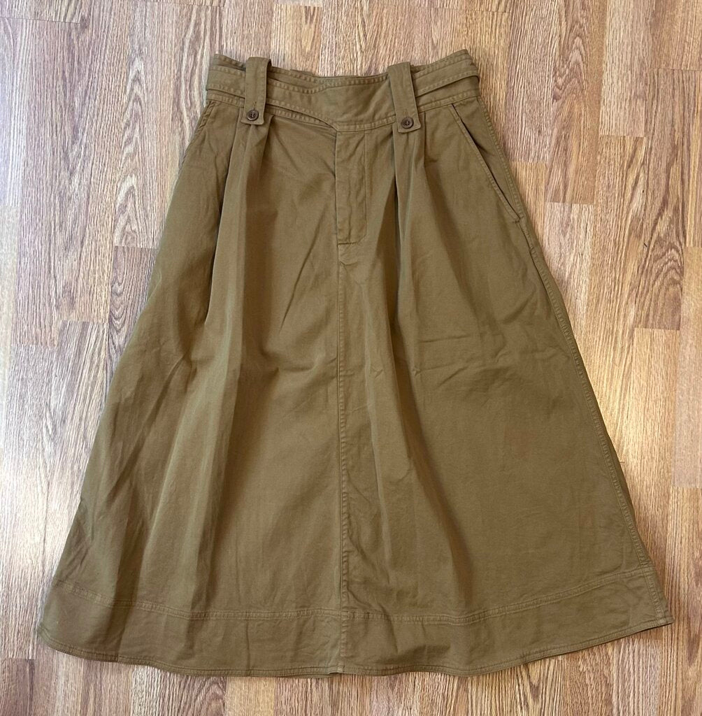 Toast (UK) cotton a-line cargo style midi skirt (size 4)