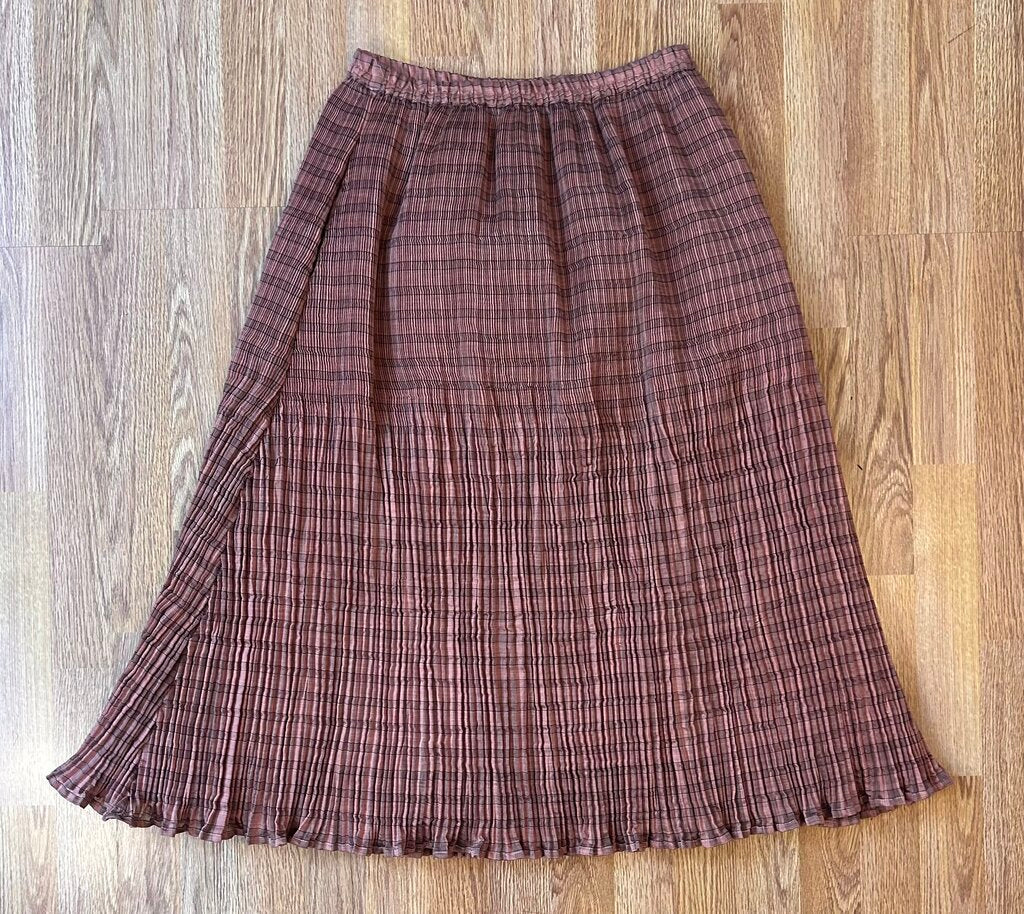 Rujuta Sheth pleated pull-on midi skirt (L)