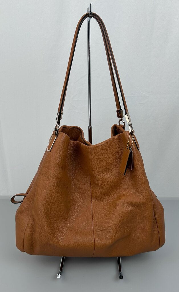Coach 3-compartment leather shoulder bag