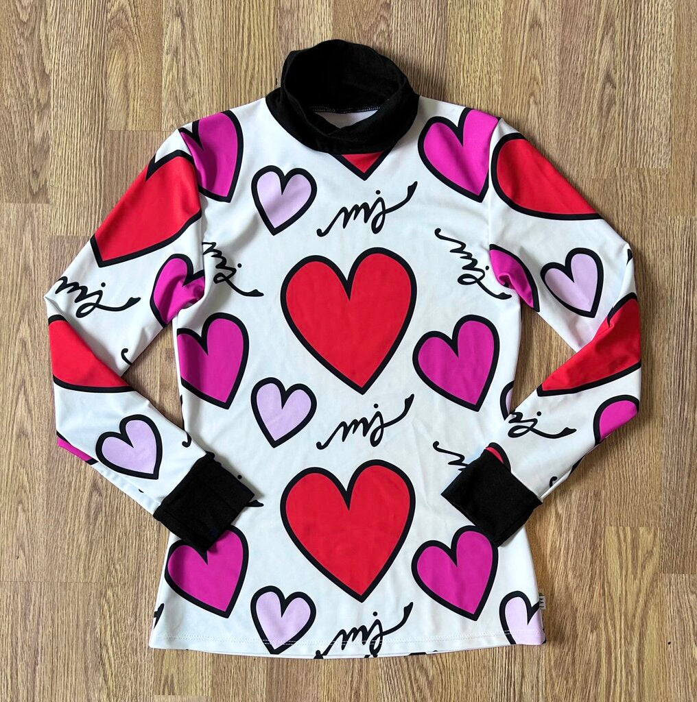 Melanie Jacqueline heart graphic print turtleneck (M)