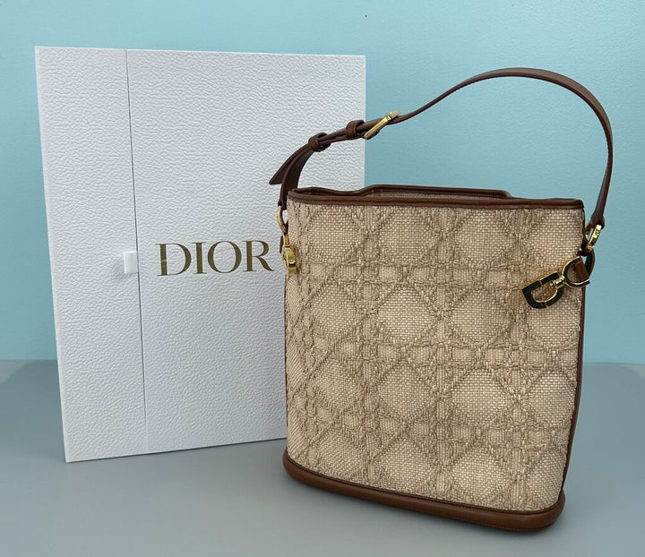 Christian Dior Natural Cannage tote