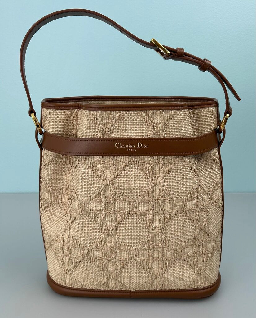 Christian Dior Natural Cannage tote