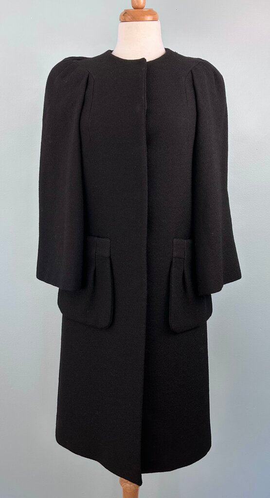 Gucci wide puff sleeve snap-up collarless jacket (S)