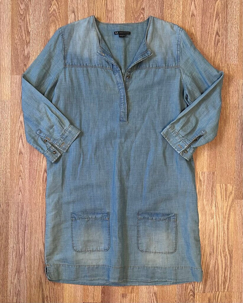 Armani Exchange denim henley shirtdress (size 10)