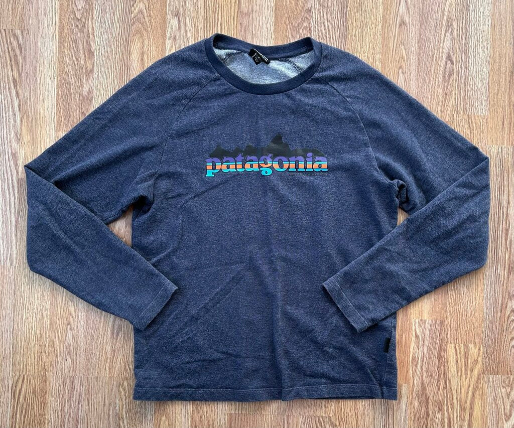 Patagonia logo thick cotton blend pullover (M)