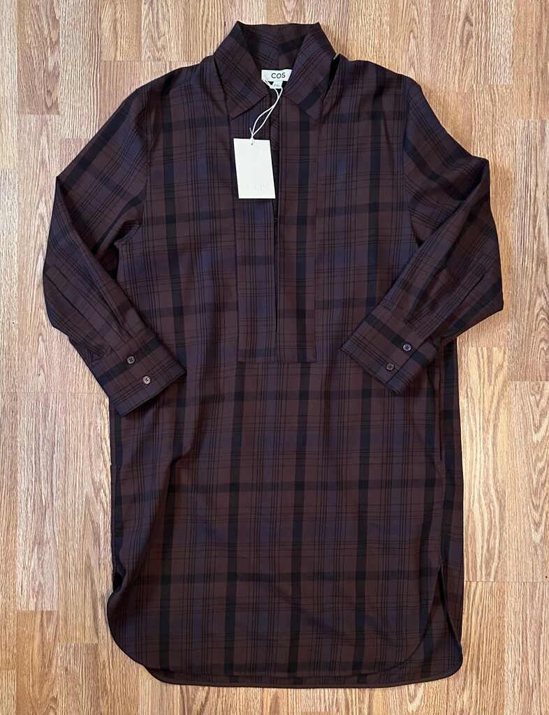 Cos NWT plaid wool blend knee length dress (S)