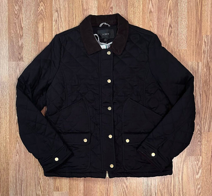 J Crew quilted cotton corduroy barn style boxy jacket (L)