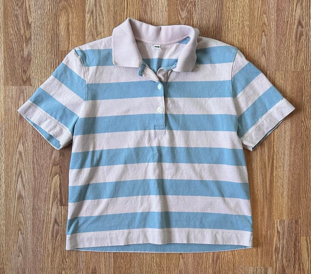 UNIQLO boxy striped polo (S)