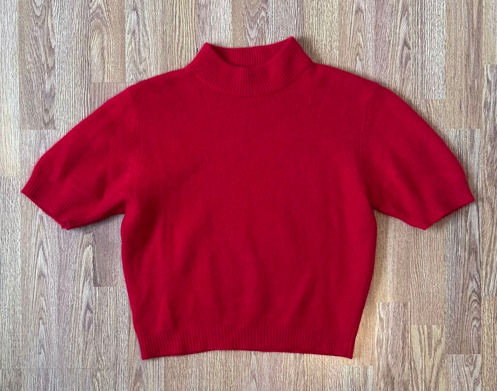 Simpatico vintage lambswool/angora mockneck sweater (M)