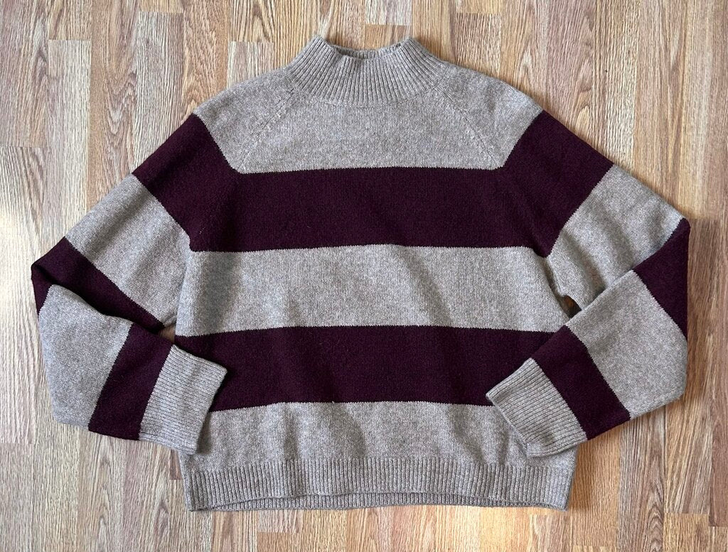 John & Jenn striped mockneck sweater (L)
