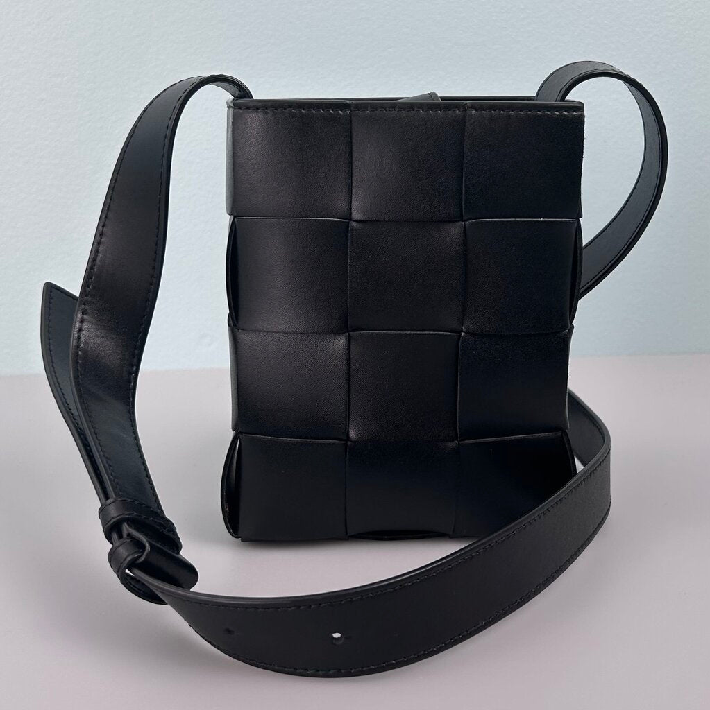 Bottega Veneta Calfskin Maxi Intrecciato Mini Vertical Cassette Crossbody