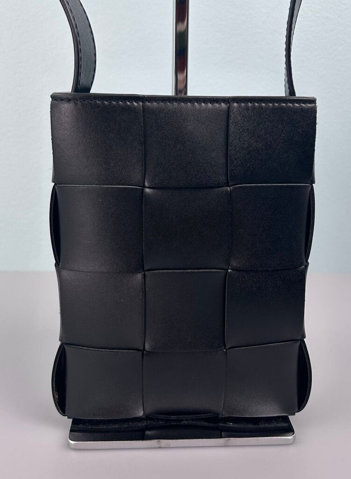 Bottega Veneta Calfskin Maxi Intrecciato Mini Vertical Cassette Crossbody