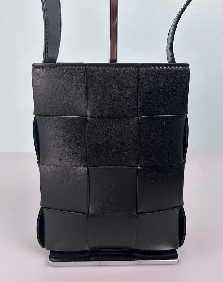 Bottega Veneta Calfskin Maxi Intrecciato Mini Vertical Cassette Crossbody