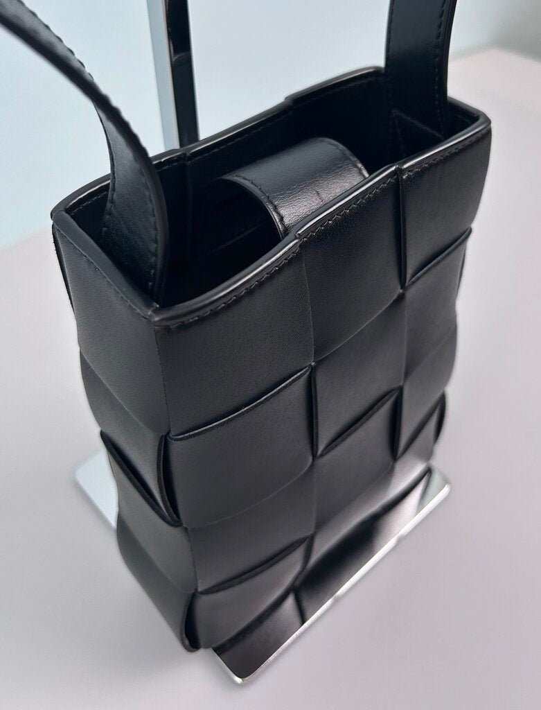 Bottega Veneta Calfskin Maxi Intrecciato Mini Vertical Cassette Crossbody