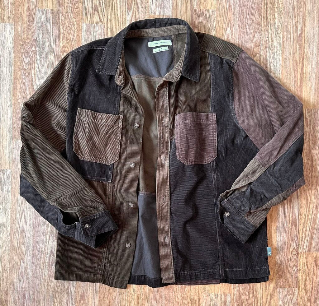 Urban Outfitters corduroy colourblock button down (M)