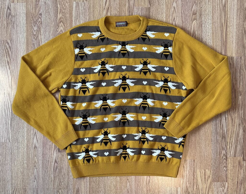 Run & Fly striped bee print pullover (XL)
