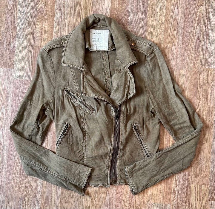 Free People asymmetrical lightweight moto style jacket (size 8)