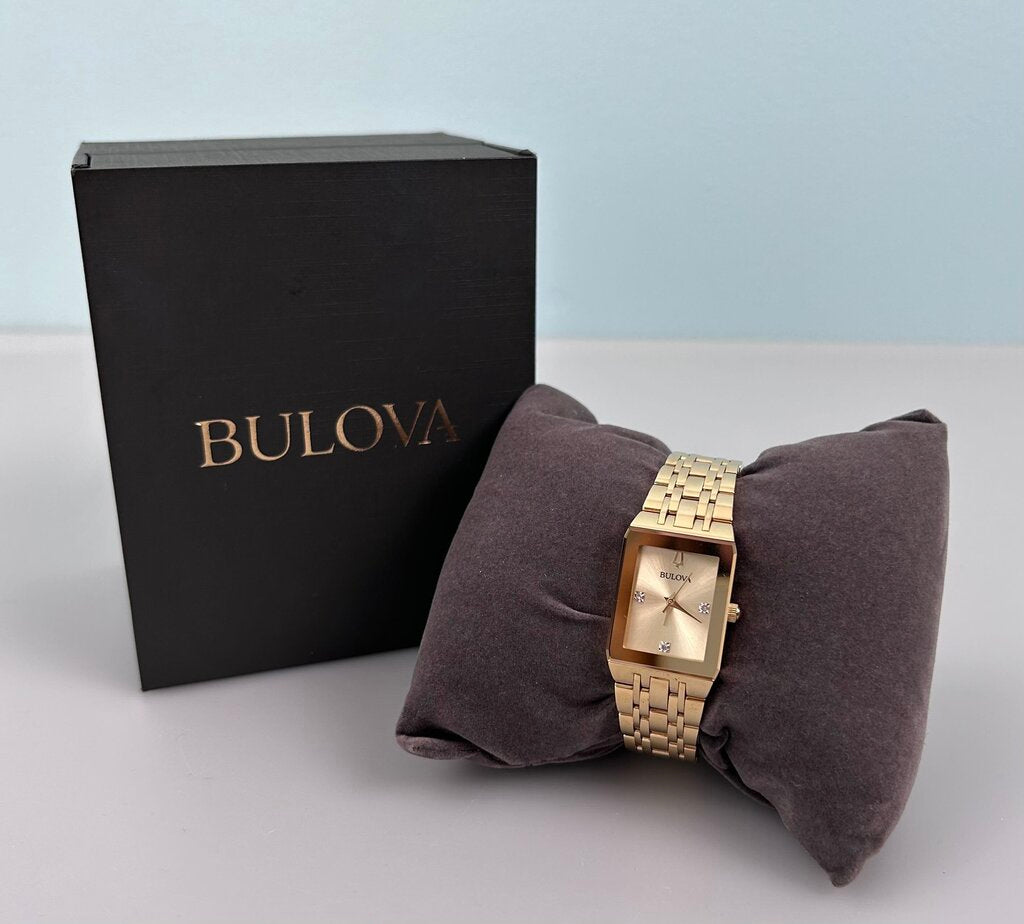Bulova Quadra diamond detail watch