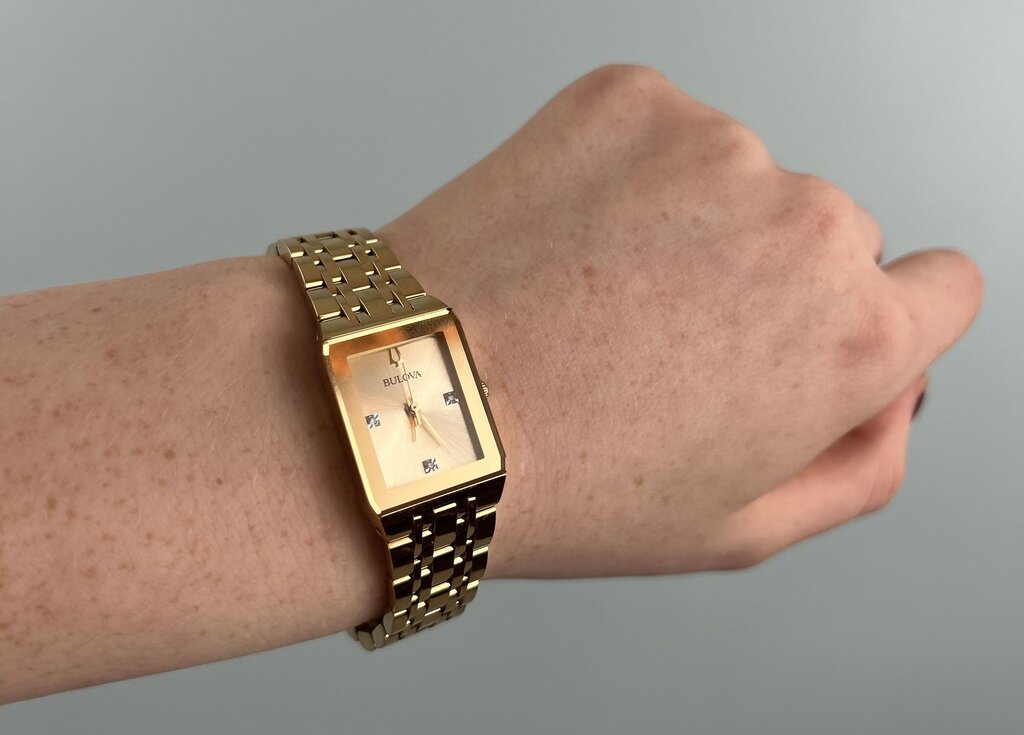 Bulova Quadra diamond detail watch