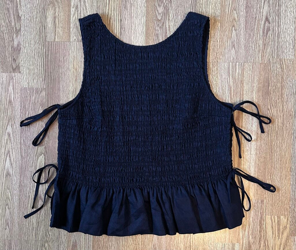 Wilfred smocked side tie tank (M)