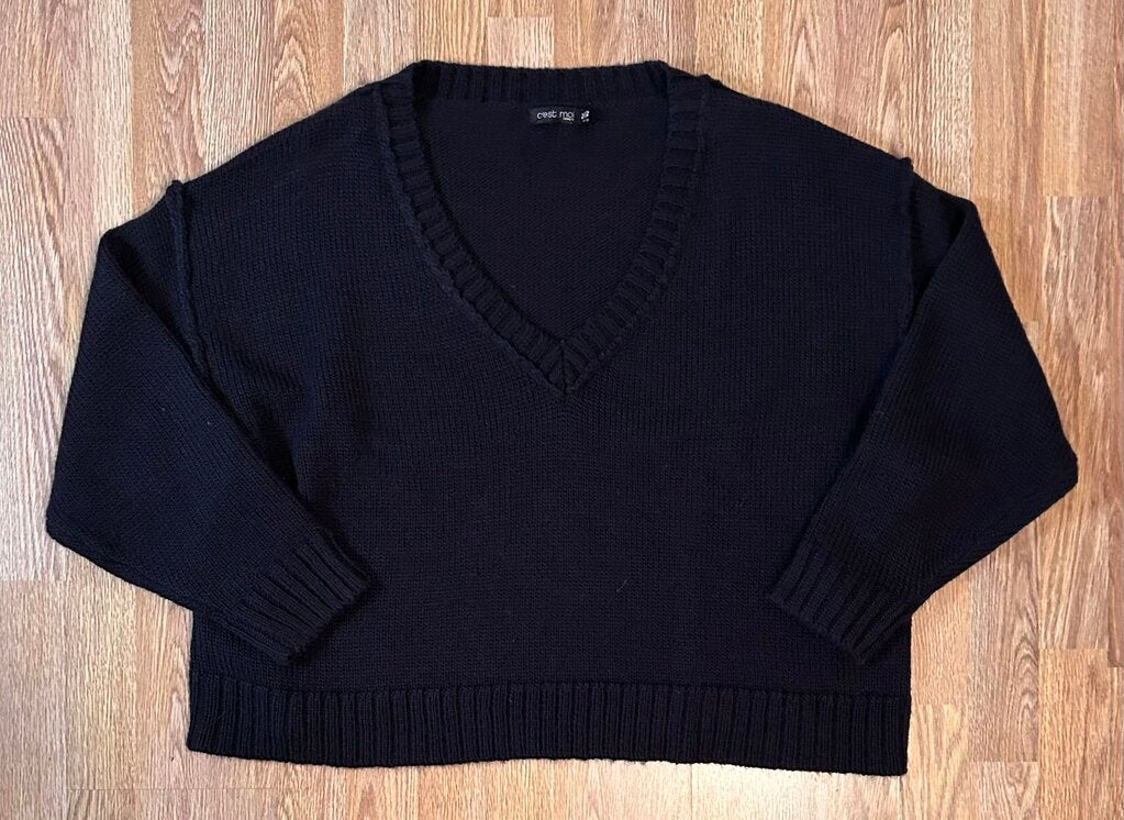 C'est Moi wool blend oversized v-neck sweater (O/S)