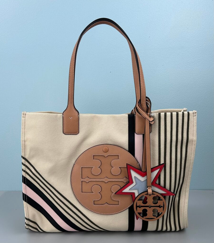 Tory Burch NWT abstract stripe "Ella" Tote