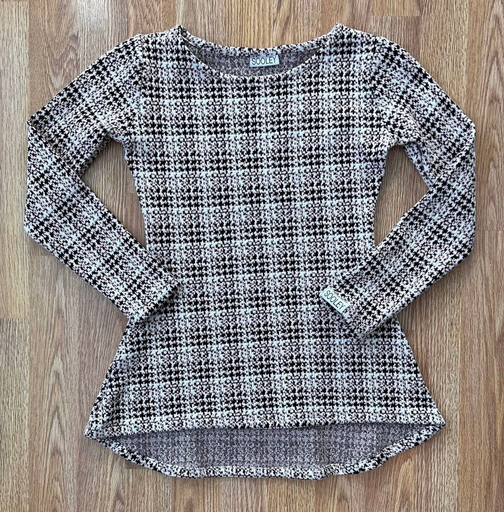 Sooley plaid check peplum long sleeve (S)