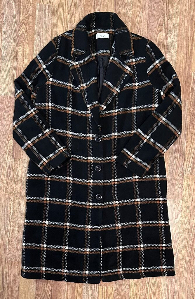 Sage the Label plaid coat (L)