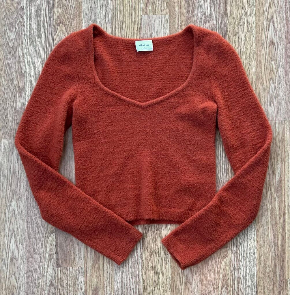 Wilfred Free fuzzy v-neck long sleeve (S)