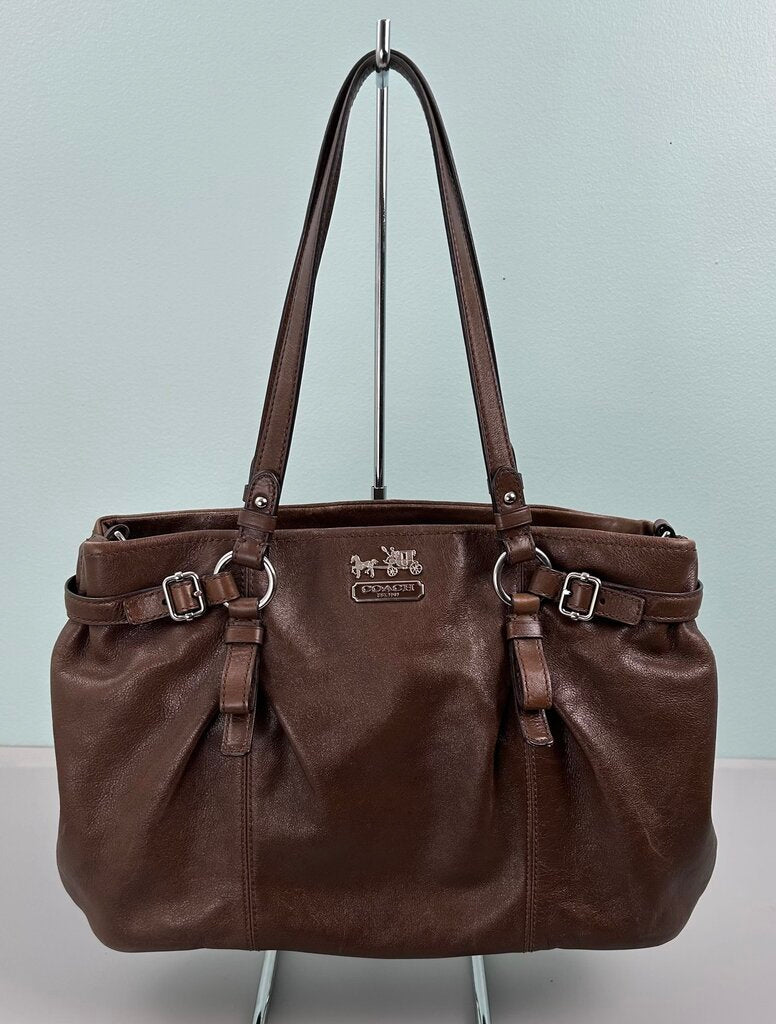 Coach silver hardware leather satchel