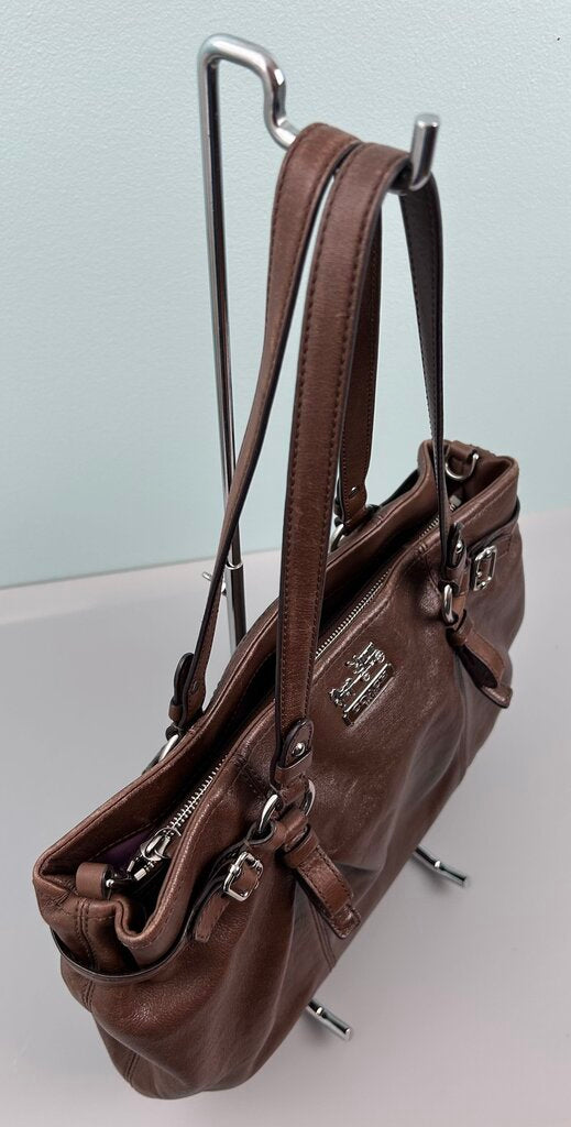 Coach silver hardware leather satchel