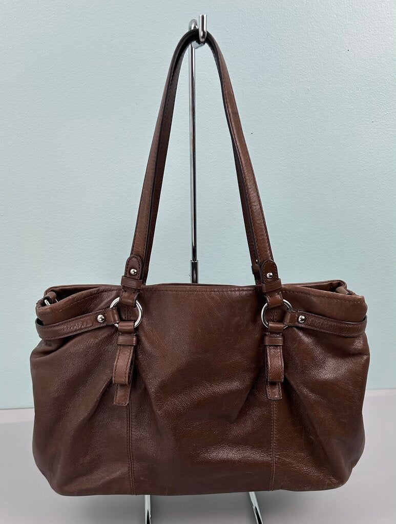 Coach silver hardware leather satchel