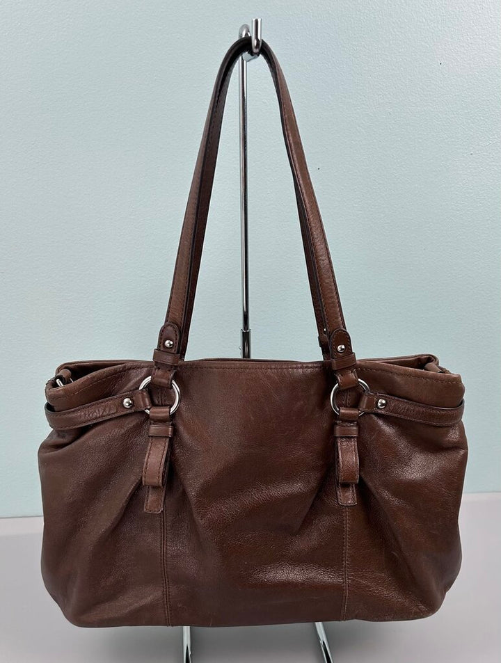Coach silver hardware leather satchel