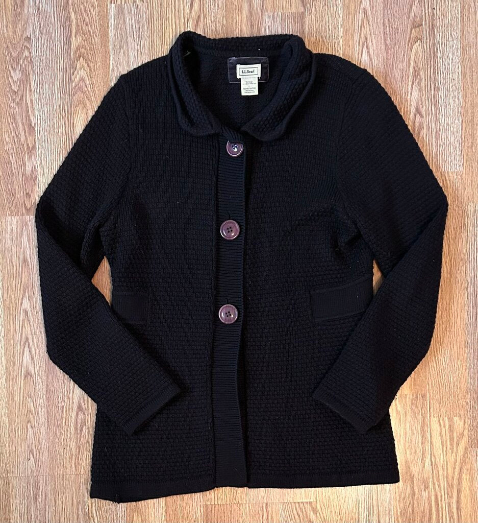 LL Bean cotton/angora blend button up cardigan (L)