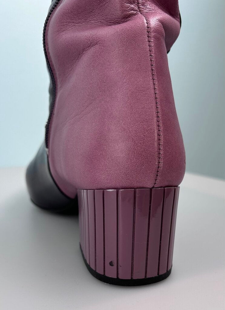 John Fluevog 'Sofia' two-tone block heel tall boot (size 10.5)