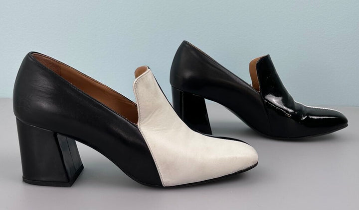 John Fluevog "Gilda" two-tone stacked heel (size 10)