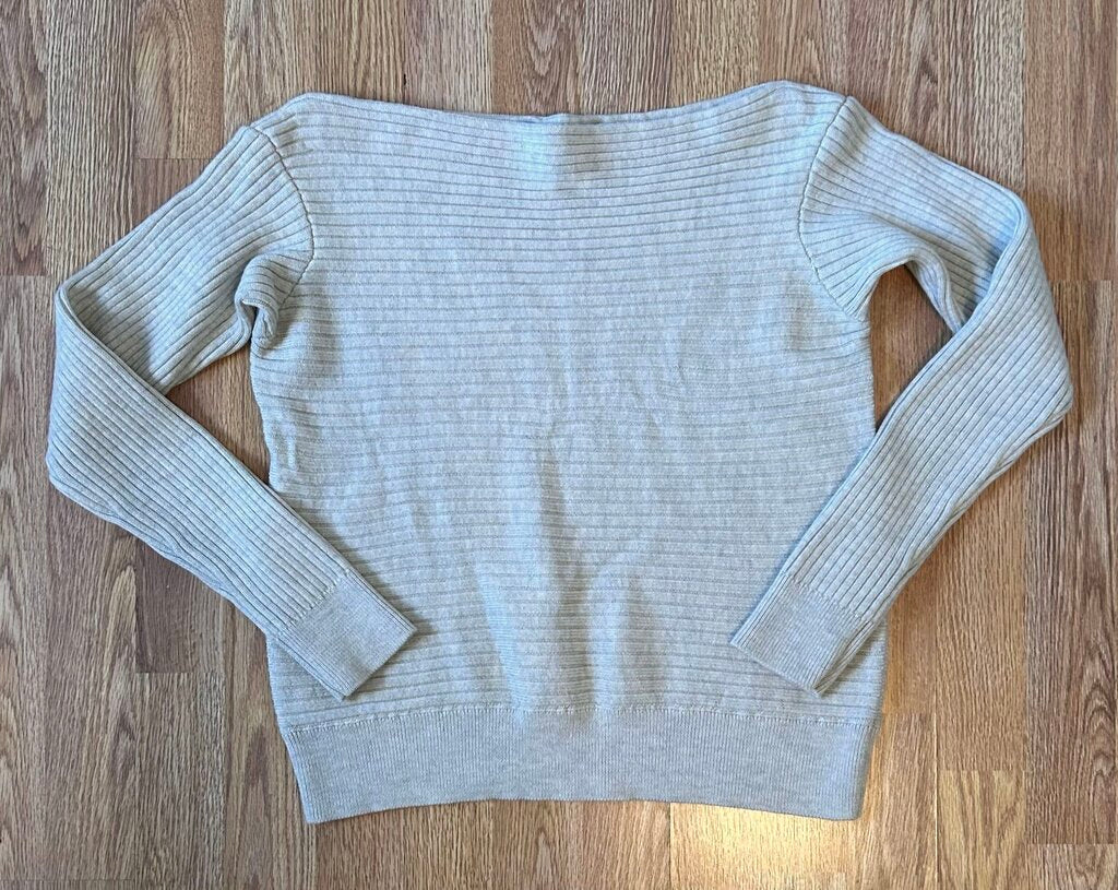 Babaton merino horizonal ribbed boatneck sweater (S)