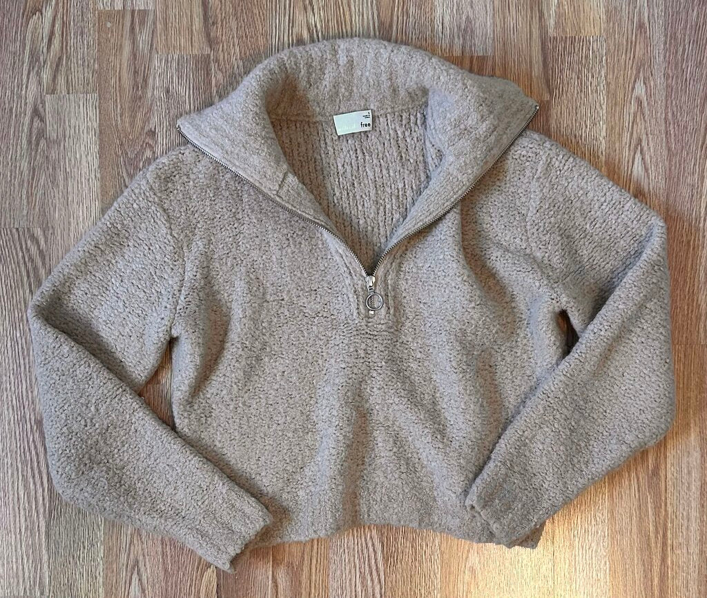 Wilfred Free alpaca blend 1/2 zip cropped pullover (S)