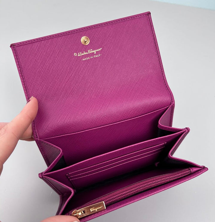 Salvatore Ferragamo Gancini saffiano leather wallet