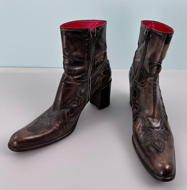FreeLance heeled western ankle boot (size 9.5)