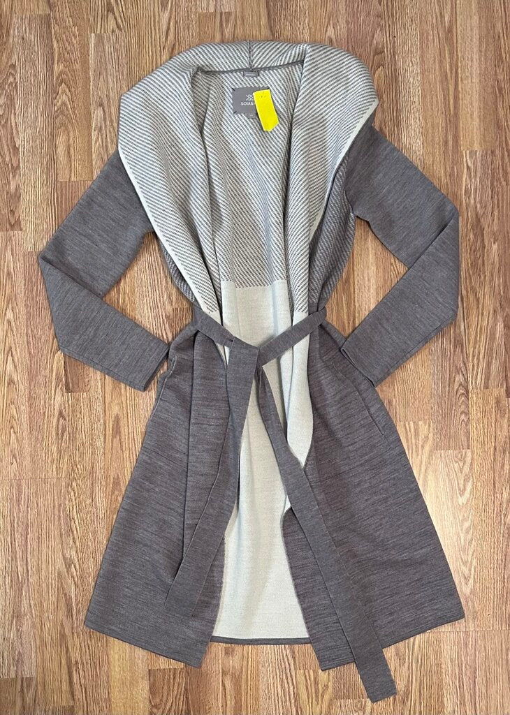 Soia & Kyo wool blend belted hooded hangopen (S)