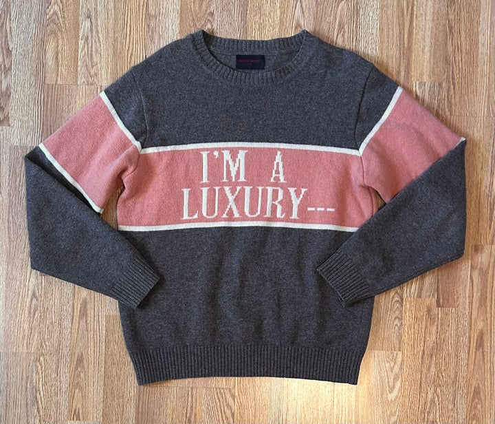 Gyles & George "I'm a Luxury" 100% wool sweater (L)