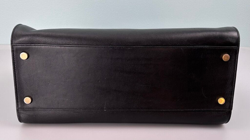 Saint Laurent leather monogram cabas satchel