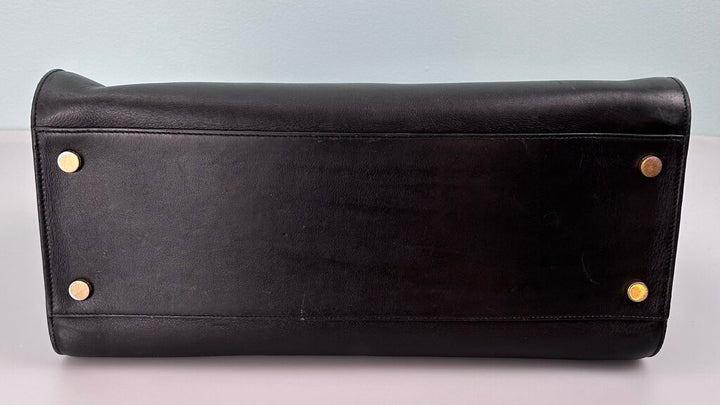 Saint Laurent leather monogram cabas satchel